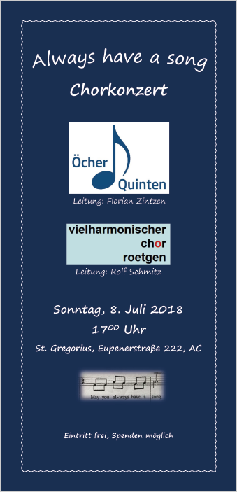 OecherQuinten Chorkonzert Flyer